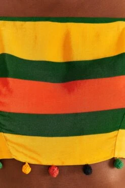 Farm Rio Yellow, Green & Red Striped Crop Top -Colorful Wear Store 310659 05