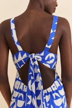 Farm Rio Mixed Pitta Colors Organic Cotton Embroidered Midi Dress -Colorful Wear Store 310673 03