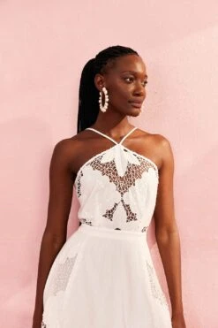 Farm Rio Off-White Embroidered Midi Dress -Colorful Wear Store 310674 03