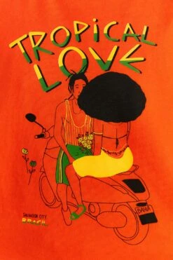 Farm Rio Orange Tropical Love Organic Cotton T-Shirt -Colorful Wear Store 310678 04