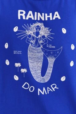 Farm Rio Blue Rainha Do Mar Organic Cotton T-Shirt -Colorful Wear Store 310682 04