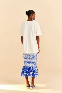 Farm Rio White Mar Da Bahia Organic Cotton T-shirt -Colorful Wear Store 310696 04