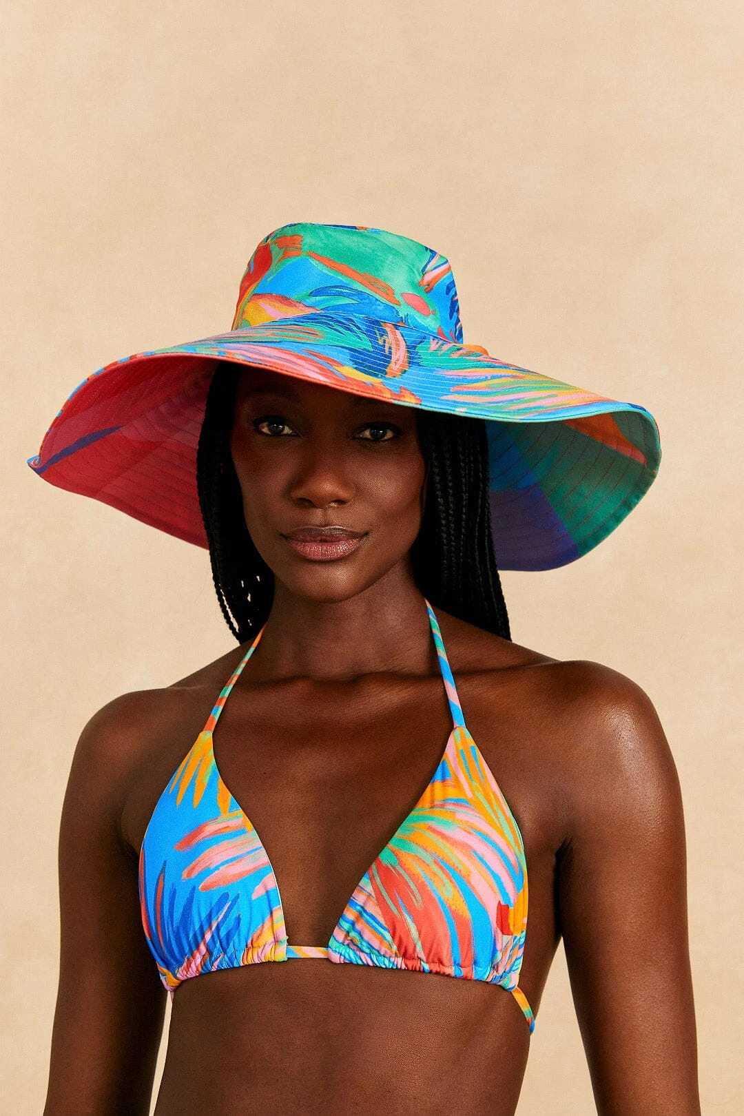 Farm Rio Blue Painted Birds Hat 1 Farm Rio Blue Painted Birds Hat