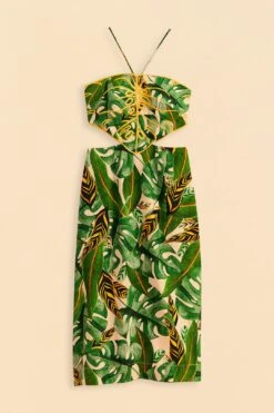 Farm Rio Tropical Leaves Midi Dress -Colorful Wear Store 311337 06