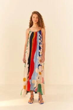 Farm Rio Super Fun Daisy Maxi Dress -Colorful Wear Store 311363 03