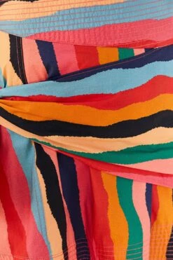 Farm Rio Super Fun Stripes Organic Cotton Mini Skirt -Colorful Wear Store 311364 05