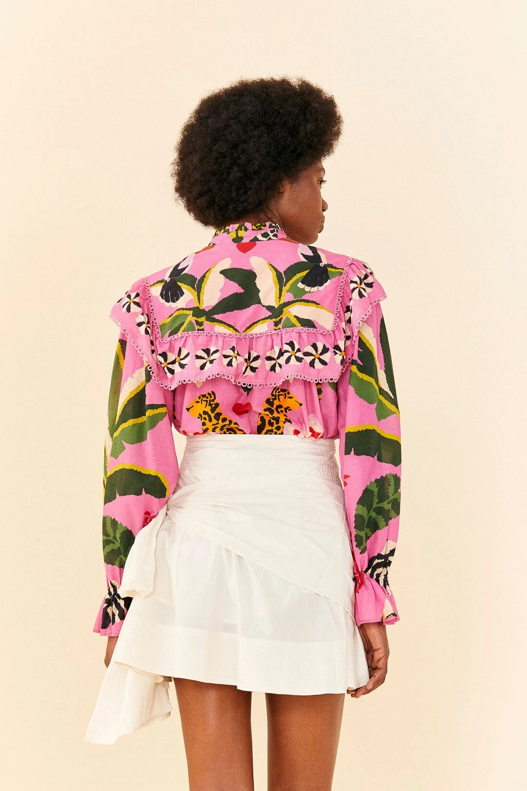 Farm Rio White Knot Organic Cotton Mini Skirt 3 Farm Rio White Knot Organic Cotton Mini Skirt - Image 3