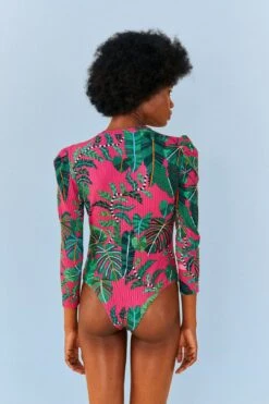 Farm Rio Pink Leaves Oganic Cotton Bodysuit -Colorful Wear Store 311367 03