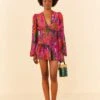 Farm Rio Pink Cool Leopards Lenzing™ Ecovero™ Viscose Mini Dress