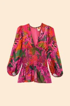 Farm Rio Pink Cool Leopards Lenzing™ Ecovero™ Viscose Mini Dress -Colorful Wear Store 311369 06