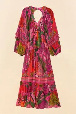 Farm Rio Pink Cool Leopards Maxi Dress -Colorful Wear Store 311370 06