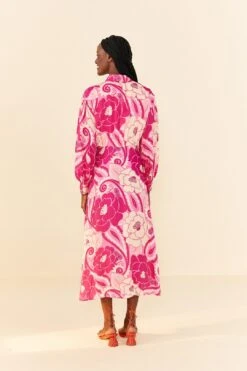 Farm Rio Pink Tropical Groove Midi Dress 9 Farm Rio Pink Tropical Groove Midi Dress -Colorful Wear Store 311372 03