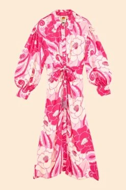 Farm Rio Pink Tropical Groove Midi Dress 11 Farm Rio Pink Tropical Groove Midi Dress -Colorful Wear Store 311372 06