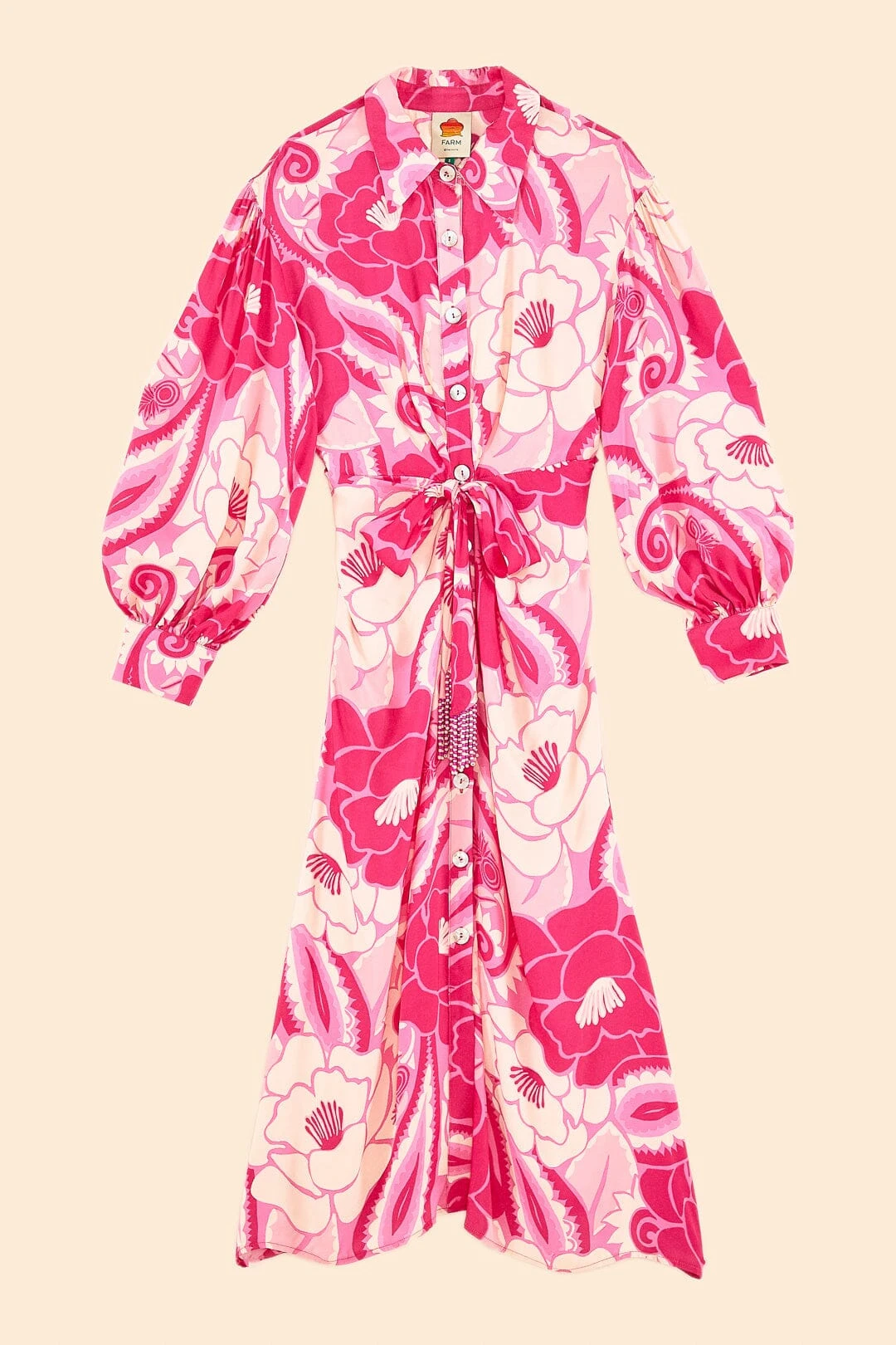 Farm Rio Pink Tropical Groove Midi Dress 6 Farm Rio Pink Tropical Groove Midi Dress - Image 6