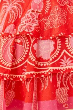 Farm Rio Red Summer Sunrise Mini Skirt -Colorful Wear Store 311481 05