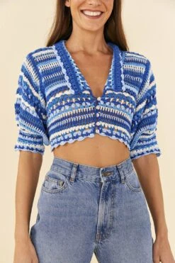 Farm Rio Multi Stitches Crochet Collar Blouse -Colorful Wear Store 311558 03