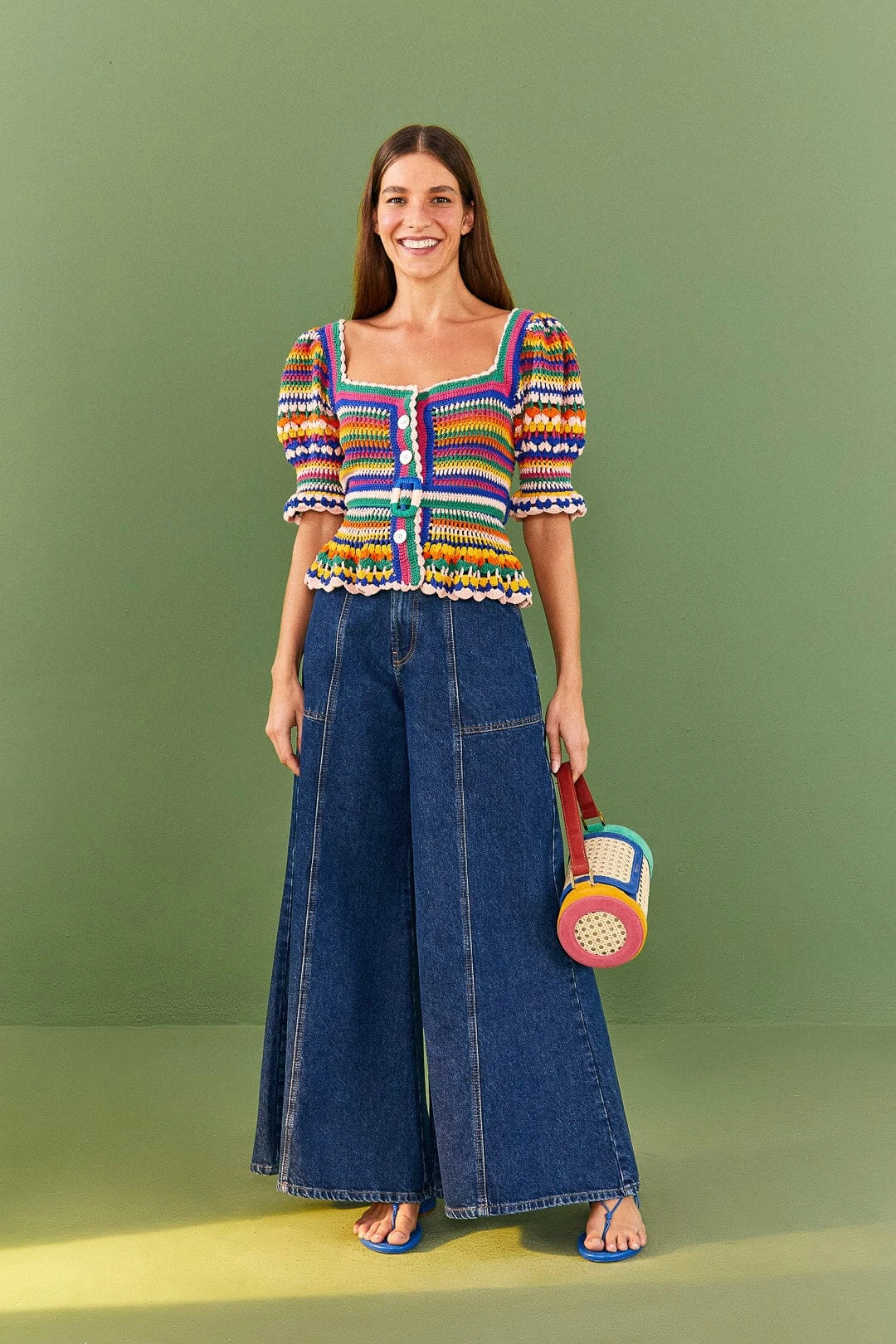 Farm Rio Multi Stitches Crochet Blouse 1 Farm Rio Multi Stitches Crochet Blouse