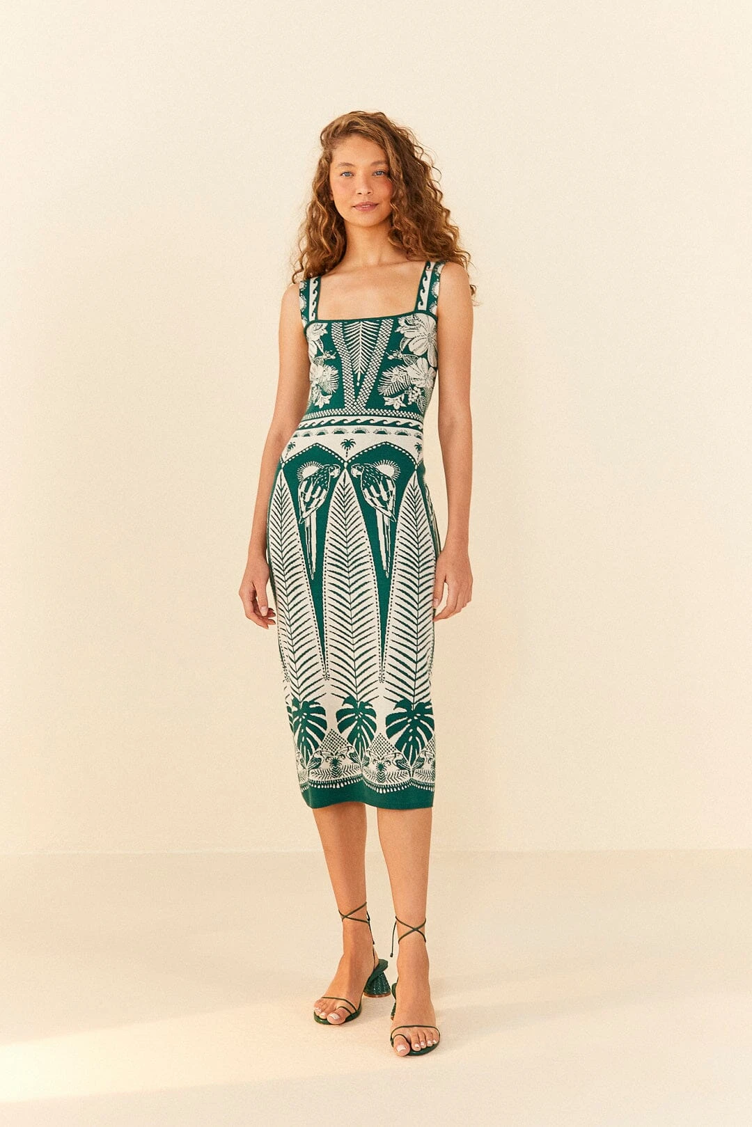 Farm Rio Off-White Macaw Elegance Knit Dress 1 Farm Rio Off-White Macaw Elegance Knit Dress