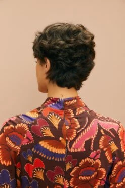 Farm Rio Brown Bright Flora Long Sleeve Mini Dress -Colorful Wear Store 311972 05