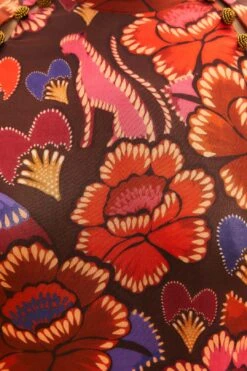 Farm Rio Brown Bright Flora Long Sleeve Mini Dress -Colorful Wear Store 311972 06