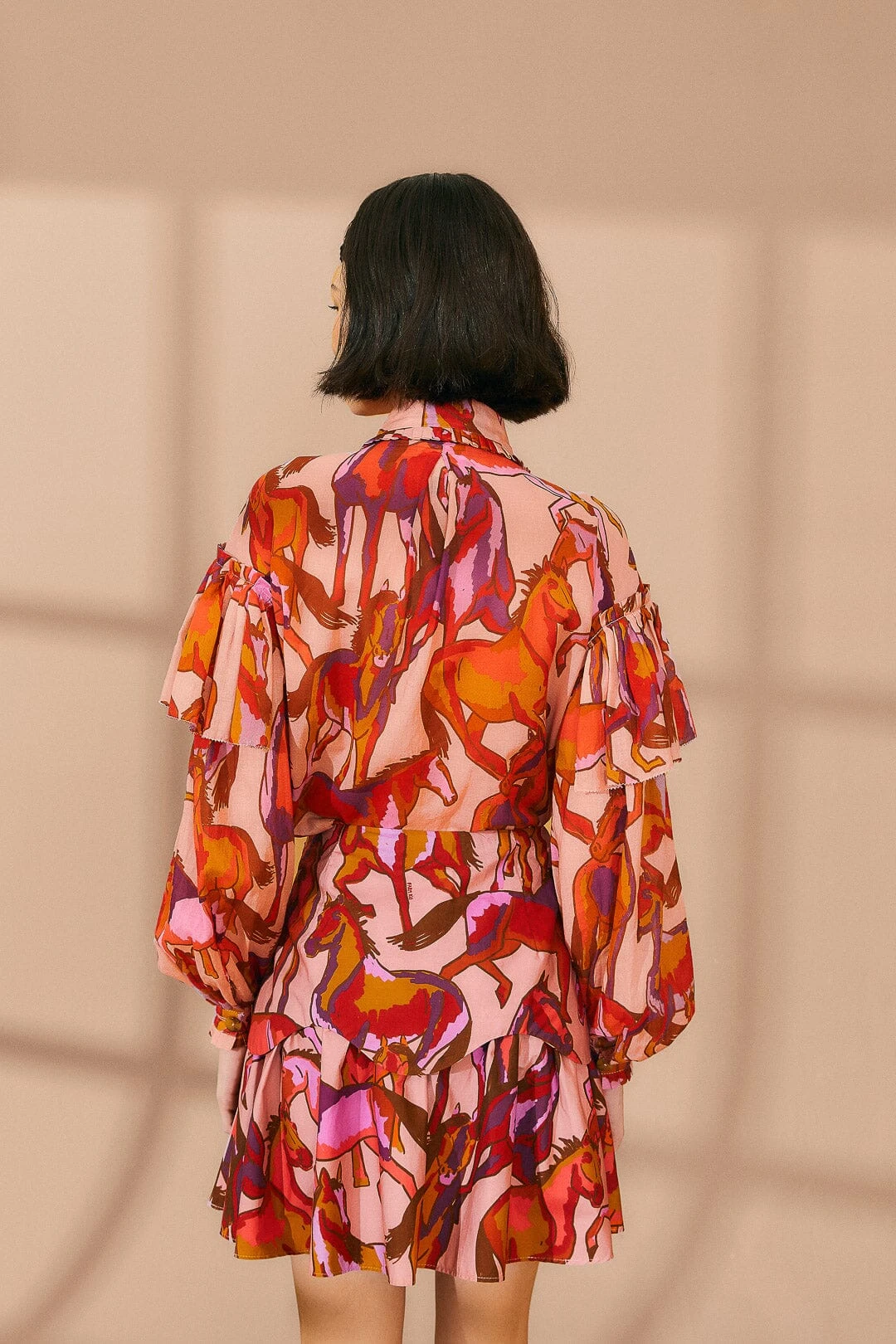 Farm Rio Rose Wild Horses Tiered Mini Skirt 4 Farm Rio Rose Wild Horses Tiered Mini Skirt - Image 4