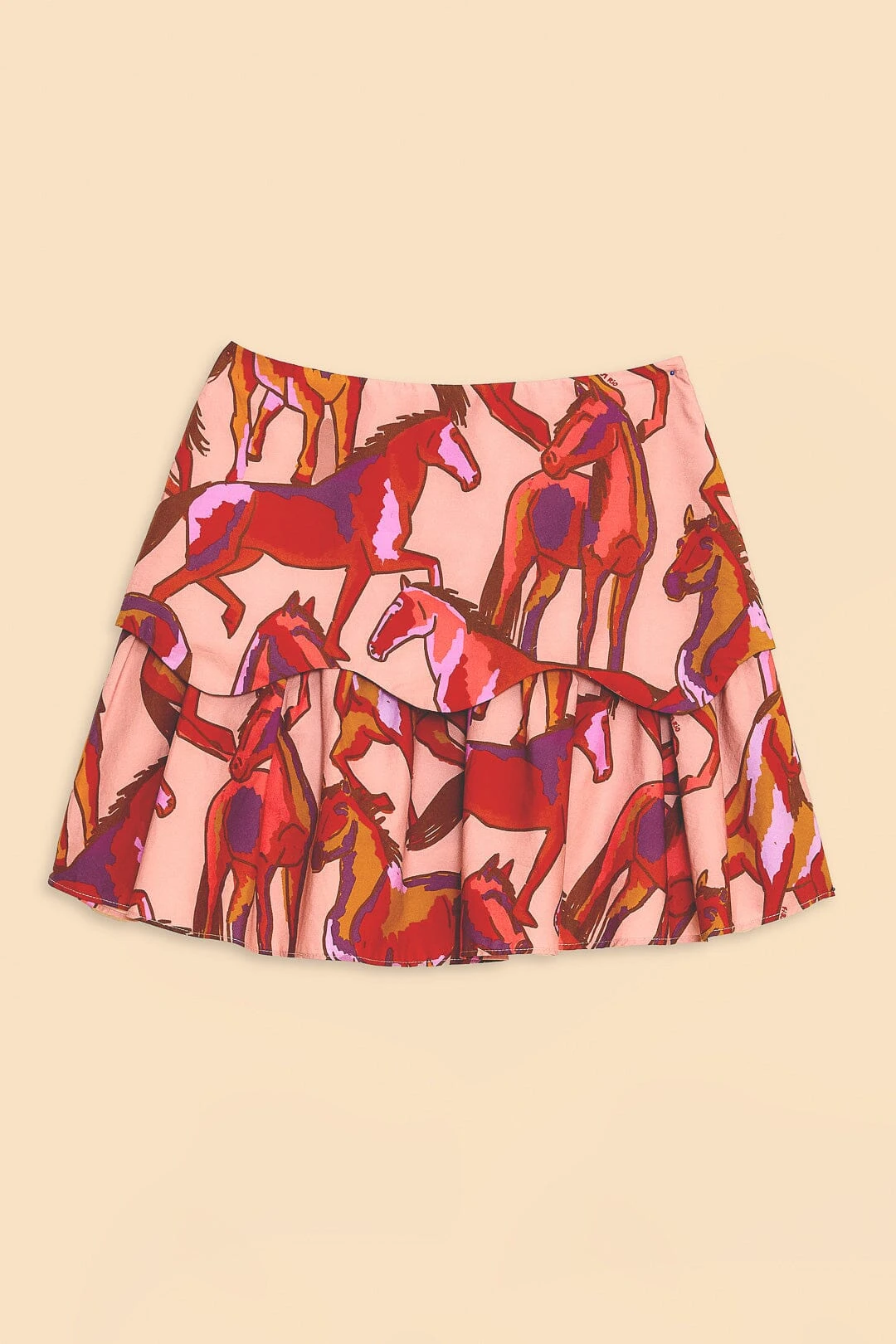 Farm Rio Rose Wild Horses Tiered Mini Skirt 6 Farm Rio Rose Wild Horses Tiered Mini Skirt - Image 6