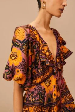 Farm Rio Blush Garden Bloom Maxi Dress 9 Farm Rio Blush Garden Bloom Maxi Dress -Colorful Wear Store 312002 03