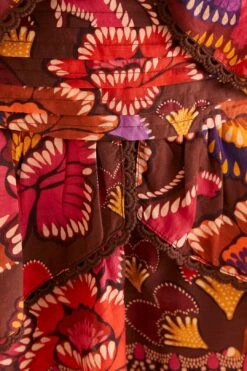 Farm Rio Brown Bright Flora Mini Skirt -Colorful Wear Store 312014 05