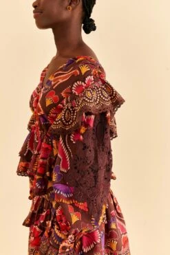 Farm Rio Brown Bright Flora Blouse 8 Farm Rio Brown Bright Flora Blouse -Colorful Wear Store 312020 03