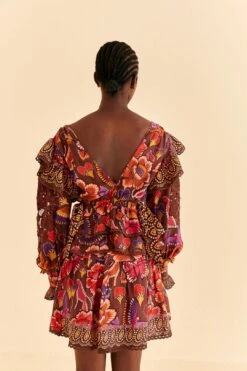 Farm Rio Brown Bright Flora Blouse 9 Farm Rio Brown Bright Flora Blouse -Colorful Wear Store 312020 04