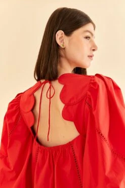 Farm Rio Red Heart Shaped Neckline Blouse -Colorful Wear Store 312025 03