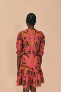 Farm Rio Blush Living Bloom Short Sleeve Mini Dress -Colorful Wear Store 312186 03