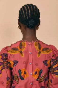 Farm Rio Blush Living Bloom Short Sleeve Mini Dress -Colorful Wear Store 312186 04