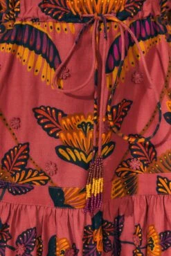 Farm Rio Blush Living Bloom Short Sleeve Mini Dress -Colorful Wear Store 312186 05