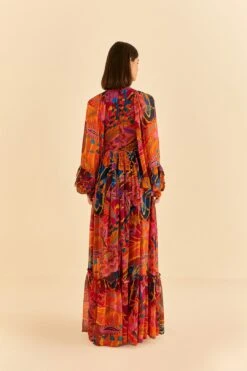 Farm Rio Vintage Wave Long Sleeve Maxi Dress 11 Farm Rio Vintage Wave Long Sleeve Maxi Dress -Colorful Wear Store 312218 04
