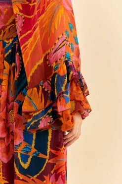 Farm Rio Vintage Wave Long Sleeve Maxi Dress 12 Farm Rio Vintage Wave Long Sleeve Maxi Dress -Colorful Wear Store 312218 05