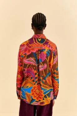 Farm Rio Vintage Wave Multicolor Long Sleeve Shirt -Colorful Wear Store 312273 04