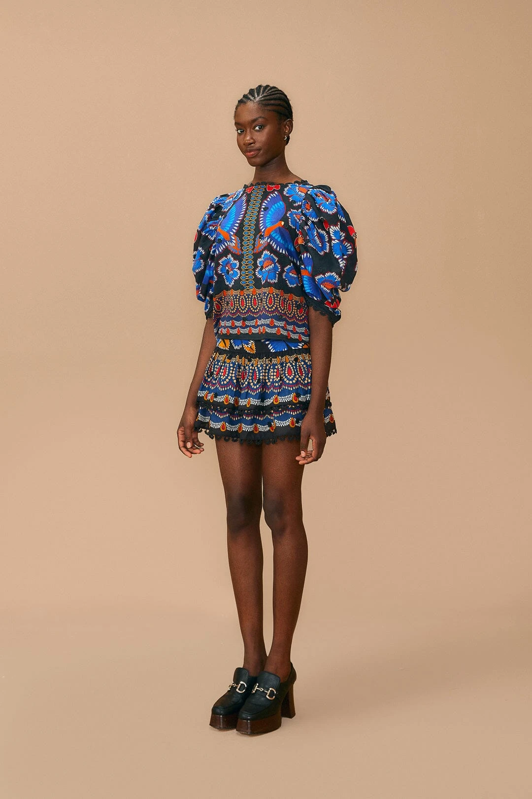 Farm Rio Black Ainika Sparkle Short Sleeve Blouse 2 Farm Rio Black Ainika Sparkle Short Sleeve Blouse - Image 2