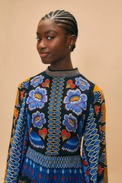 Farm Rio Black Ainika Sparkle Long Sleeve Maxi Dress 8 Farm Rio Black Ainika Sparkle Long Sleeve Maxi Dress -Colorful Wear Store 312343 03