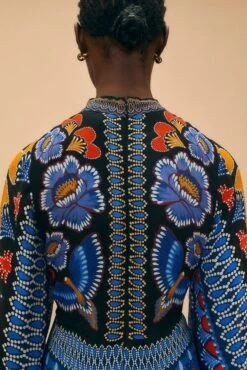 Farm Rio Black Ainika Sparkle Long Sleeve Maxi Dress 10 Farm Rio Black Ainika Sparkle Long Sleeve Maxi Dress -Colorful Wear Store 312343 05