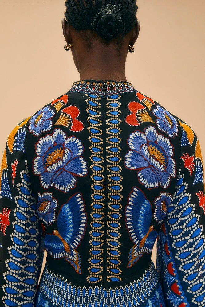 Farm Rio Black Ainika Sparkle Long Sleeve Maxi Dress 5 Farm Rio Black Ainika Sparkle Long Sleeve Maxi Dress - Image 5