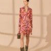 Farm Rio Rose Wild Horses Long Sleeve Mini Dress