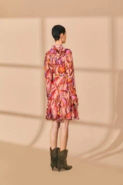 Farm Rio Rose Wild Horses Long Sleeve Mini Dress -Colorful Wear Store 312367 03