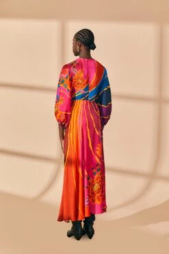 Farm Rio Vintage Wave Circle Cut-Out Midi Dress -Colorful Wear Store 312373 05