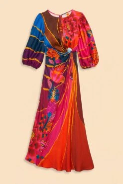 Farm Rio Vintage Wave Circle Cut-Out Midi Dress -Colorful Wear Store 312373 07