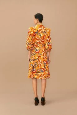 Farm Rio Yellow Palms Party Midi Dress -Colorful Wear Store 312461 04