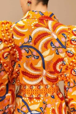 Farm Rio Yellow Palms Party Midi Dress -Colorful Wear Store 312461 06