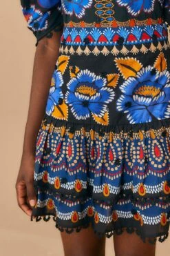 Farm Rio Black Ainika Sparkle Mini Skirt 8 Farm Rio Black Ainika Sparkle Mini Skirt -Colorful Wear Store 312546 03