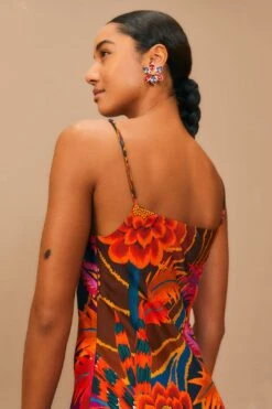 Farm Rio Vintage Wave Multicolor Lenzing™ Ecovero™ Viscose Maxi Dress 9 Farm Rio Vintage Wave Multicolor Lenzing™ Ecovero™ Viscose Maxi Dress -Colorful Wear Store 312607 03