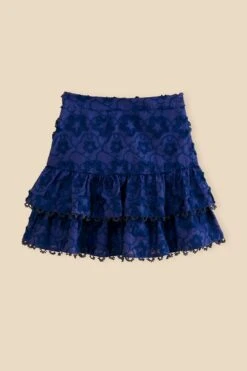 Farm Rio Navy Blue 3d Star Texture Mini Skirt 9 Farm Rio Navy Blue 3d Star Texture Mini Skirt -Colorful Wear Store 312645 06